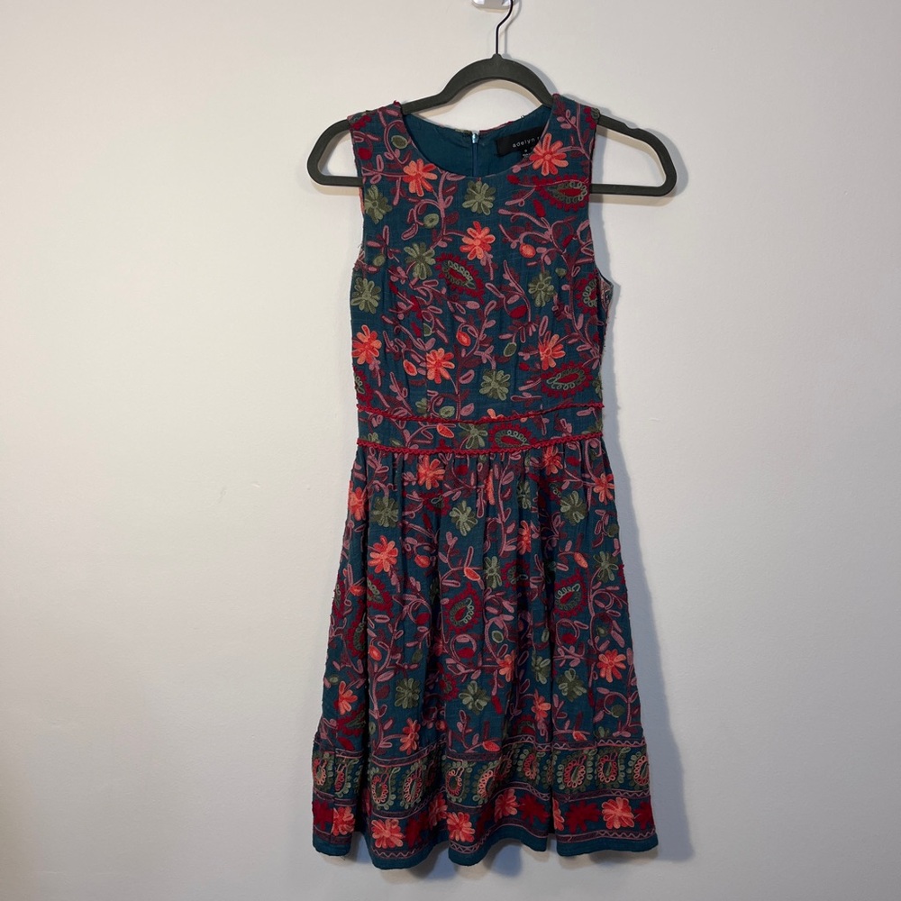 Adelyn Rae Red and Green Sleeveless Midi Sundress